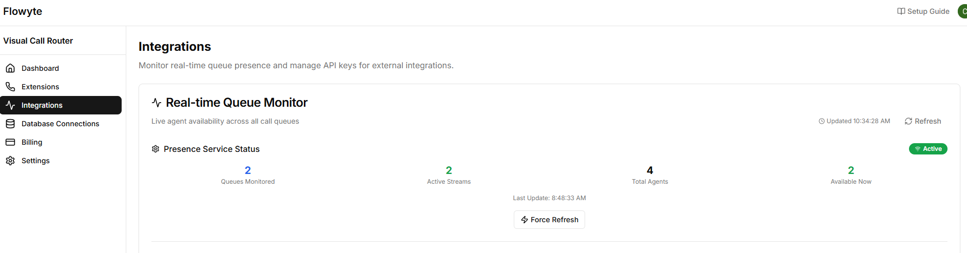Monitor Queue Presence Status